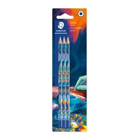 STAEDTLER Grafitceruza készlet, HB, hatszögletű,  STAEDTLER "170 BK3-1", Multiverzum