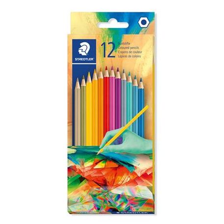 STAEDTLER Színes ceruza készlet, hatszögletű, STAEDTLER "175 C", Multiverzum 2, 12 különböző szín