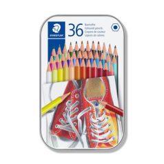   STAEDTLER Színes ceruza készlet, hatszögletű, fém dobozban, STAEDTLER "175", 36 különböző szín