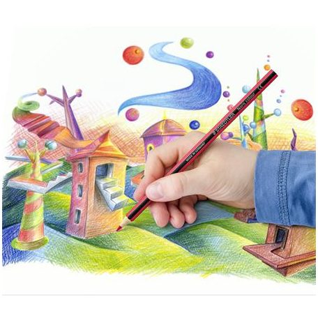 STAEDTLER Színes ceruza készlet, hatszögletű, STAEDTLER "Noris Colour 185", 24 különböző szín