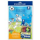 STAEDTLER Színes ceruza készlet, hatszögletű, színezőfüzettel, STAEDTLER "Noris® Colour 185", 12 szín