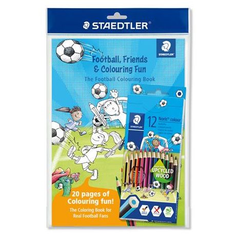 STAEDTLER Színes ceruza készlet, hatszögletű, színezőfüzettel, STAEDTLER "Noris® Colour 185", 12 szín