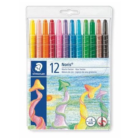 STAEDTLER Zsírkréta, kitekerhető, STAEDTLER "Noris® 221", 12 különböző szín