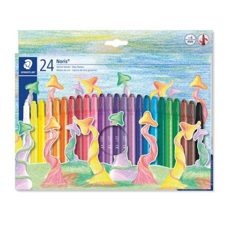 STAEDTLER Zsírkréta, kitekerhető, STAEDTLER "Noris® 221", 24 különböző szín
