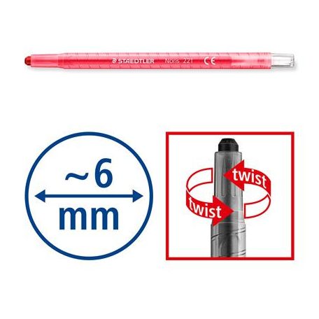 STAEDTLER Zsírkréta, kitekerhető, STAEDTLER "Noris® 221", 24 különböző szín