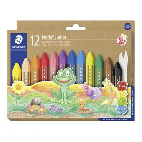 STAEDTLER Zsírkréta, jumbo, hatszögletű, STAEDTLER "Noris Junior 224", 12 különböző szín