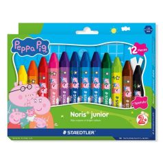   STAEDTLER Zsírkréta, hatszögletű, jumbo, STAEDTLER „Noris® junior 224”, Peppa malac, 12 szín