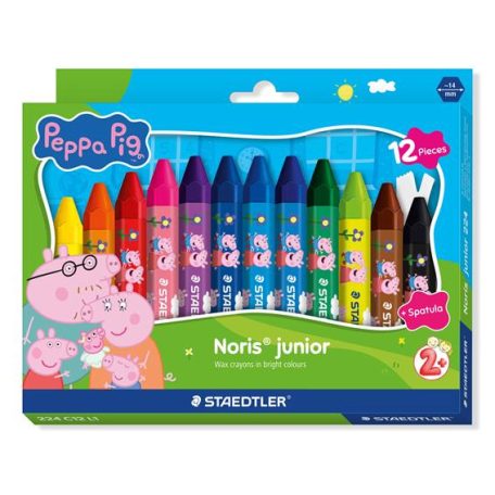 STAEDTLER Zsírkréta, hatszögletű, jumbo, STAEDTLER „Noris® junior 224”, Peppa malac, 12 szín