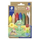 STAEDTLER Zsírkréta, jumbo, hatszögletű, STAEDTLER "Noris Junior 224", 6 különböző szín