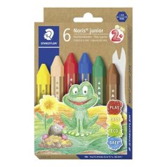   STAEDTLER Zsírkréta, jumbo, hatszögletű, STAEDTLER "Noris Junior 224", 6 különböző szín
