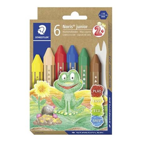 STAEDTLER Zsírkréta, jumbo, hatszögletű, STAEDTLER "Noris Junior 224", 6 különböző szín