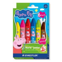   STAEDTLER Zsírkréta, hatszögletű, jumbo, STAEDTLER „Noris® junior 224”, Peppa malac, 6 szín