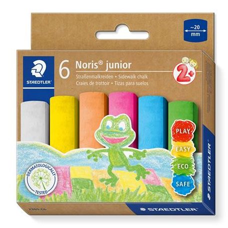 STAEDTLER Aszfaltkréta, jumbo, STAEDTLER "Noris® Junior 2365", 6 szín