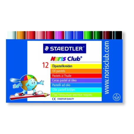 STAEDTLER Olajpasztell kréta, STAEDTLER "Noris 241", 12 különböző szín
