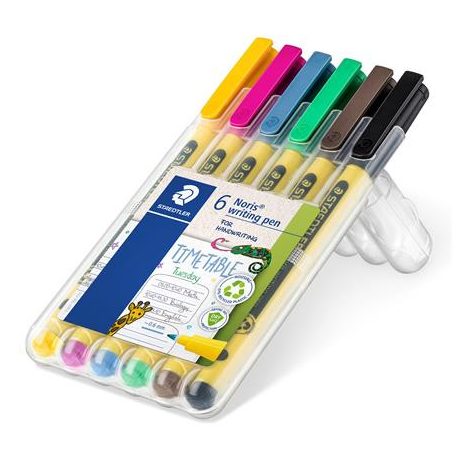 STAEDTLER Tűfilc készlet, 0,6 mm,  STAEDTLER "Noris® 307", 6 különböző szín