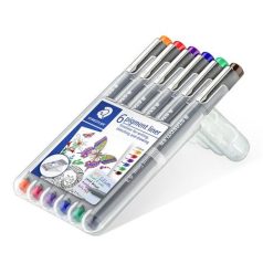   STAEDTLER Tusfilc készlet, 0,3 mm, STAEDTLER, "Pigment Liner 308", 6 különböző szín