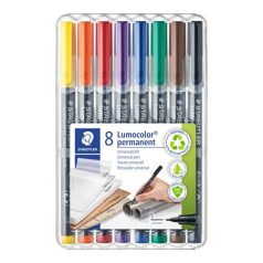   STAEDTLER Alkoholos marker készlet, OHP, 0,4 mm, STAEDTLER "Lumocolor® 313 S", 8 különböző szín