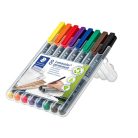 STAEDTLER Alkoholos marker készlet, OHP, 0,4 mm, STAEDTLER "Lumocolor® 313 S", 8 különböző szín