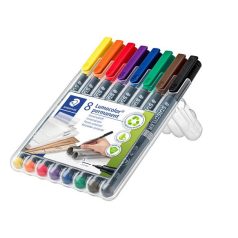   STAEDTLER Alkoholos marker készlet, OHP, 0,4 mm, STAEDTLER "Lumocolor® 313 S", 8 különböző szín