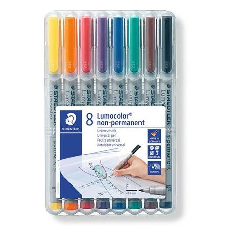 STAEDTLER Alkoholmentes marker készlet, OHP, 0,6 mm, STAEDTLER "Lumocolor® 316", 8 különböző szín