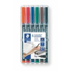   STAEDTLER Alkoholos marker készlet, OHP, 1 mm, STAEDTLER "Lumocolor® 317 M", 6 különböző szín