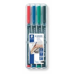   STAEDTLER Alkoholos marker készlet, OHP, 0,6 mm, STAEDTLER "Lumocolor® 318 F", 4 különböző szín