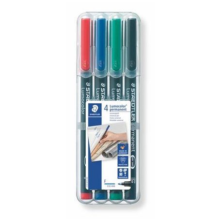 STAEDTLER Alkoholos marker készlet, OHP, 0,6 mm, STAEDTLER "Lumocolor® 318 F", 4 különböző szín