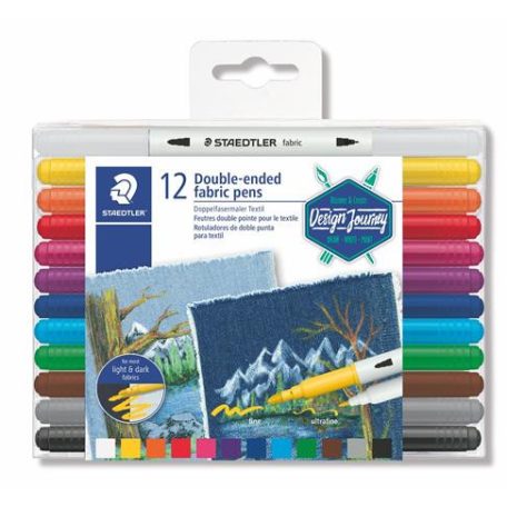 STAEDTLER Textilfilc, kétvégű, STAEDTLER® "3190", 12 különböző szín