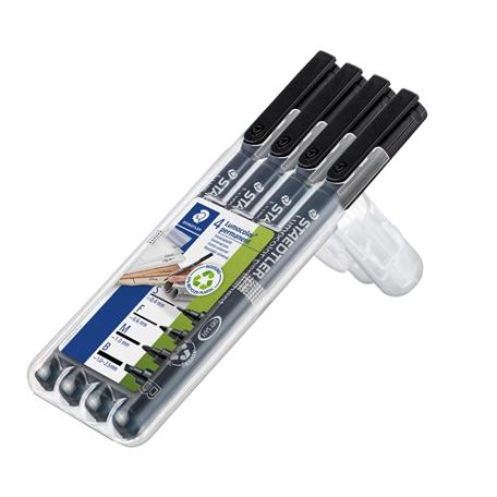 STAEDTLER Alkoholos marker készlet, OHP, STAEDTLER "Lumocolor® 31", 4 különböző vonalvastagság, fekete