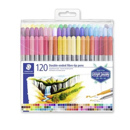 STAEDTLER Filctoll készlet, 0,8/3,0 mm, kétvégű, STAEDTLER® "3200", 120 különböző szín