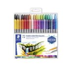 STAEDTLER Filctoll készlet, 0,8/3,0 mm, kétvégű, STAEDTLER® "3200", 72 különböző szín