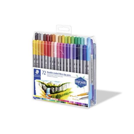 STAEDTLER Filctoll készlet, 0,8/3,0 mm, kétvégű, STAEDTLER® "3200", 72 különböző szín