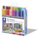 STAEDTLER Filctoll készlet, 0,8/3,0 mm, kétvégű, STAEDTLER® "3200", 72 különböző szín