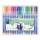 STAEDTLER Filctoll készlet, 1 mm, STAEDTLER "Triplus 323", 20 különböző szín