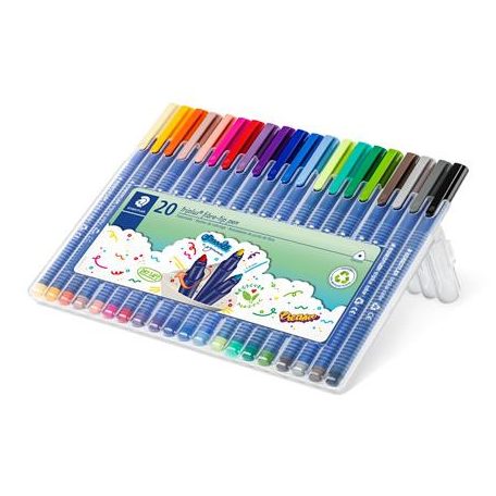 STAEDTLER Filctoll készlet, 1 mm, STAEDTLER "Triplus 323", 20 különböző szín