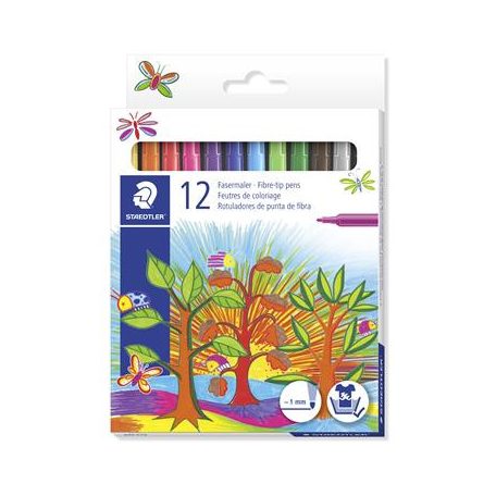 STAEDTLER Filctoll készlet, 1 mm, STAEDTLER "325", 12 különböző szín