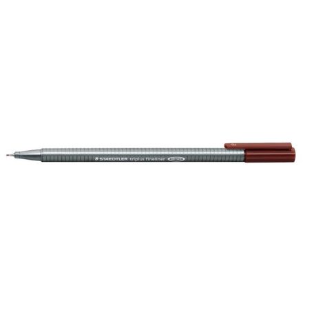 STAEDTLER Tűfilc, 0,3 mm, STAEDTLER "Triplus 334", középbarna