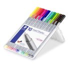 STAEDTLER Tűfilc készlet, 0,3 mm, STAEDTLER "Triplus 334", 10 különböző szín