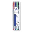 STAEDTLER Tűfilc készlet, 0,3 mm, STAEDTLER "Triplus 334", 4 különböző szín