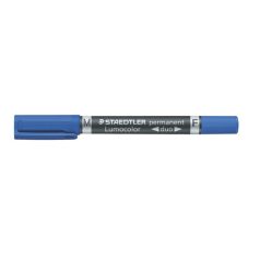   STAEDTLER Alkoholos marker, 0,6/1,5 mm, kúpos, kétvégű, STAEDTLER "Lumocolor® duo 348", kék