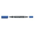 STAEDTLER Alkoholos marker, 0,6/1,5 mm, kúpos, kétvégű, STAEDTLER "Lumocolor® duo 348", kék