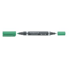   STAEDTLER Alkoholos marker, 0,6/1,5 mm, kúpos, kétvégű, STAEDTLER "Lumocolor® duo 348", zöld