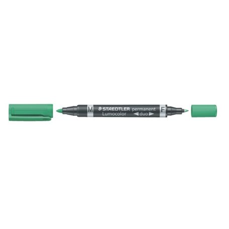 STAEDTLER Alkoholos marker, 0,6/1,5 mm, kúpos, kétvégű, STAEDTLER "Lumocolor® duo 348", zöld
