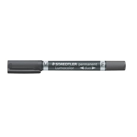 STAEDTLER Alkoholos marker, 0,6/1,5 mm, kúpos, kétvégű, STAEDTLER "Lumocolor® duo 348", fekete