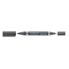   STAEDTLER Alkoholos marker, 0,6/1,5 mm, kúpos, kétvégű, STAEDTLER "Lumocolor® duo 348", fekete