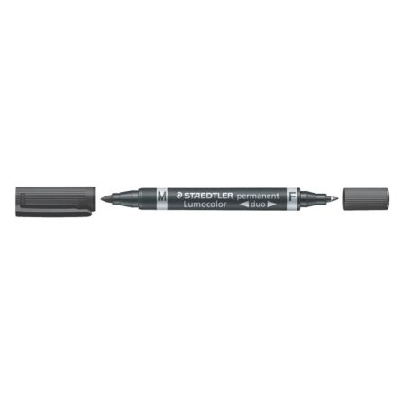STAEDTLER Alkoholos marker, 0,6/1,5 mm, kúpos, kétvégű, STAEDTLER "Lumocolor® duo 348", fekete
