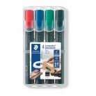 STAEDTLER Alkoholos marker készlet, 2-5 mm, vágott, STAEDTLER "Lumocolor® 350", 4 különböző szín