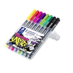   STAEDTLER Alkoholos marker készlet, 2-5 mm, vágott, STAEDTLER "Lumocolor® 350", 6 különböző szín