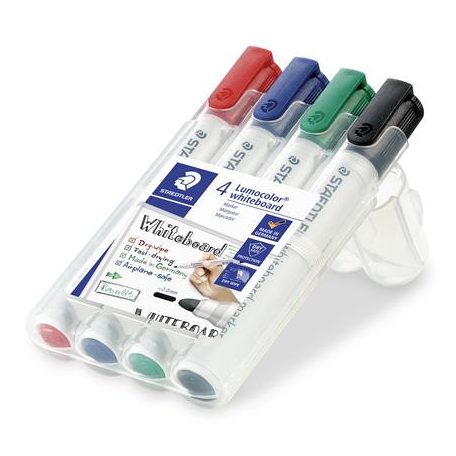 STAEDTLER Táblamarker készlet, 2 mm, kúpos, STAEDTLER "Lumocolor® 351", 4 különböző szín
