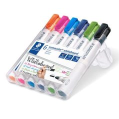   STAEDTLER Táblamarker készlet, 2 mm, kúpos, STAEDTLER "Lumocolor® 351", 6 különböző szín